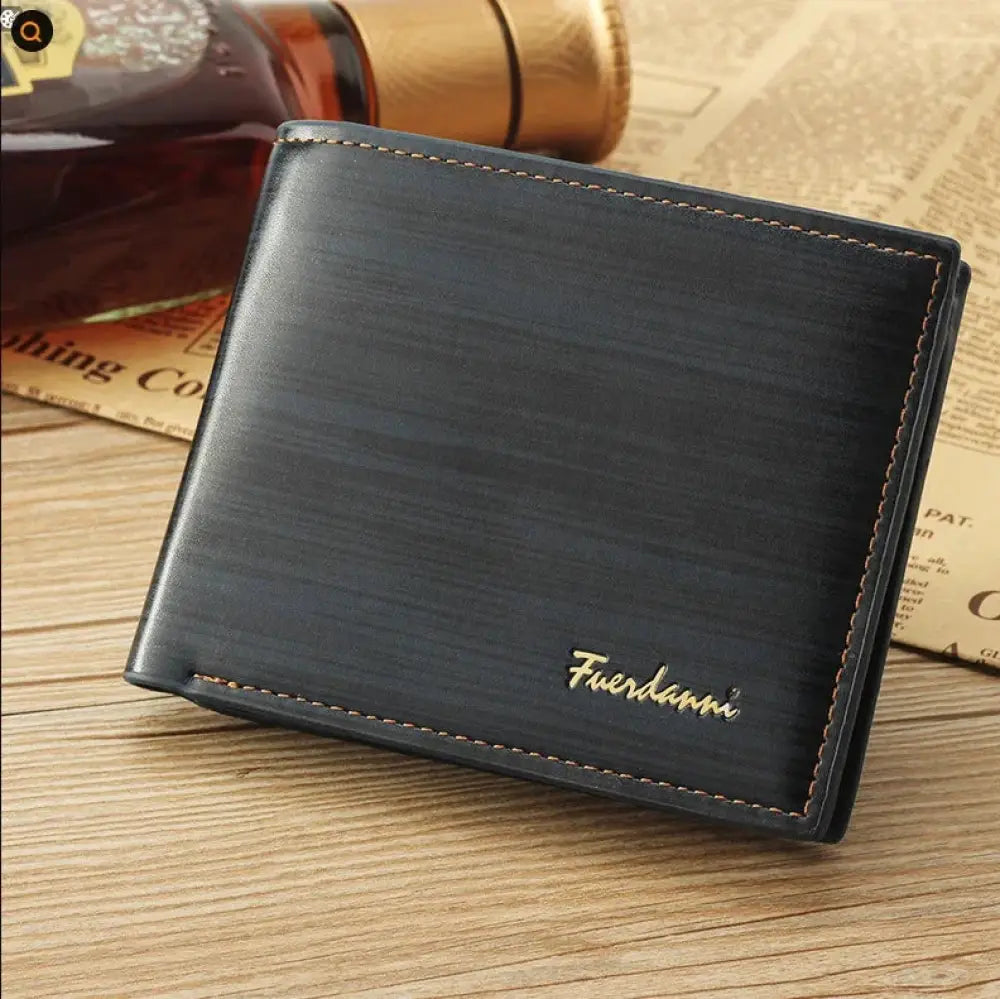 Fuerdanni Men's Perforated Leather Bifold Card Wallet