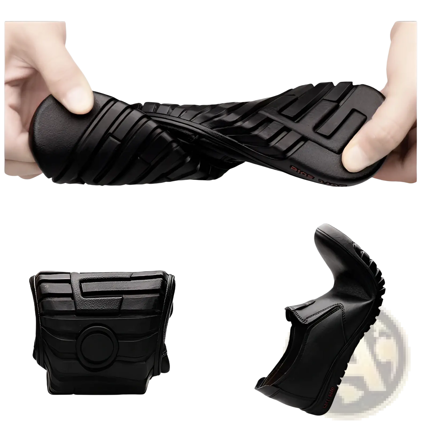 Men's Black Korean Style Breathable Leather Hiking Shoes