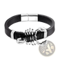 Men's Black Leather Scorpion Bracelet with Magnetic Clasp