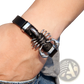 Men's Black Leather Scorpion Bracelet with Magnetic Clasp
