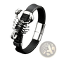 Men's Black Leather Scorpion Bracelet with Magnetic Clasp