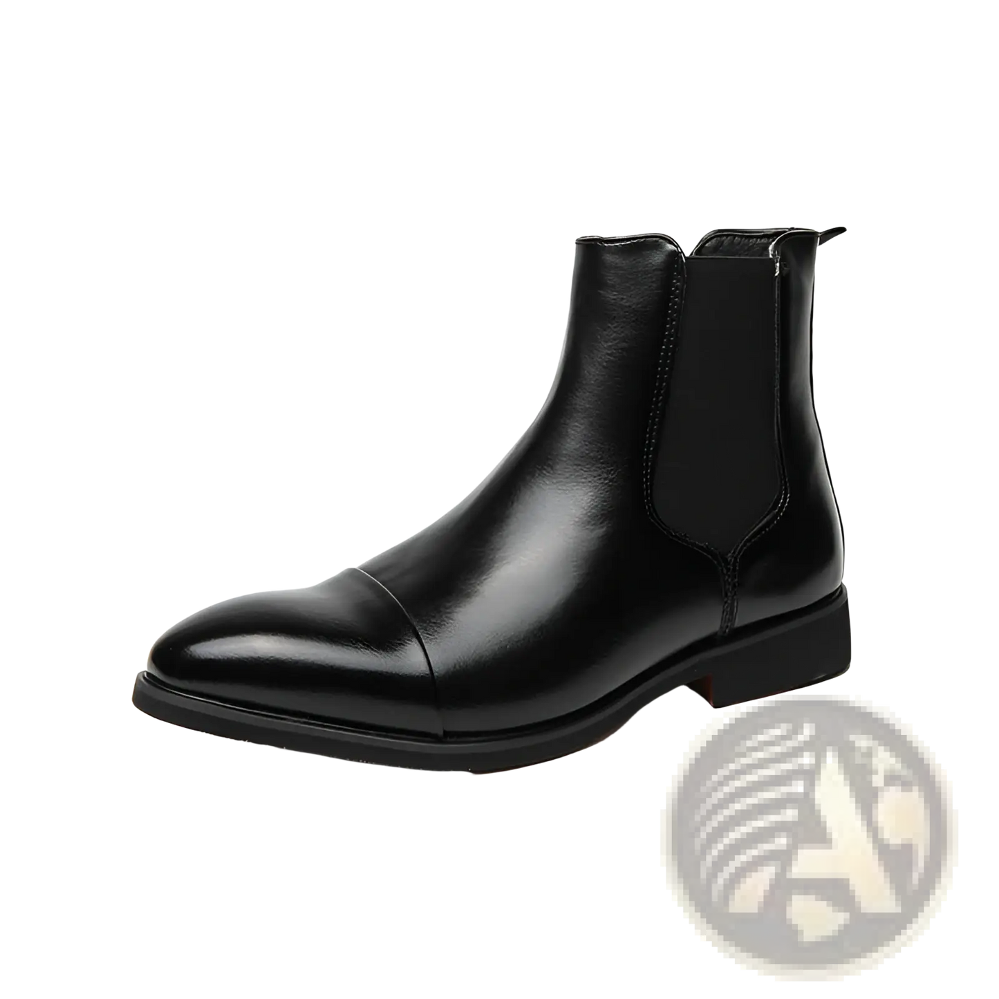 Men's Black Patent Leather Chelsea Boots Pointed Toe