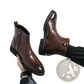 Men's Black Patent Leather Chelsea Boots Pointed Toe