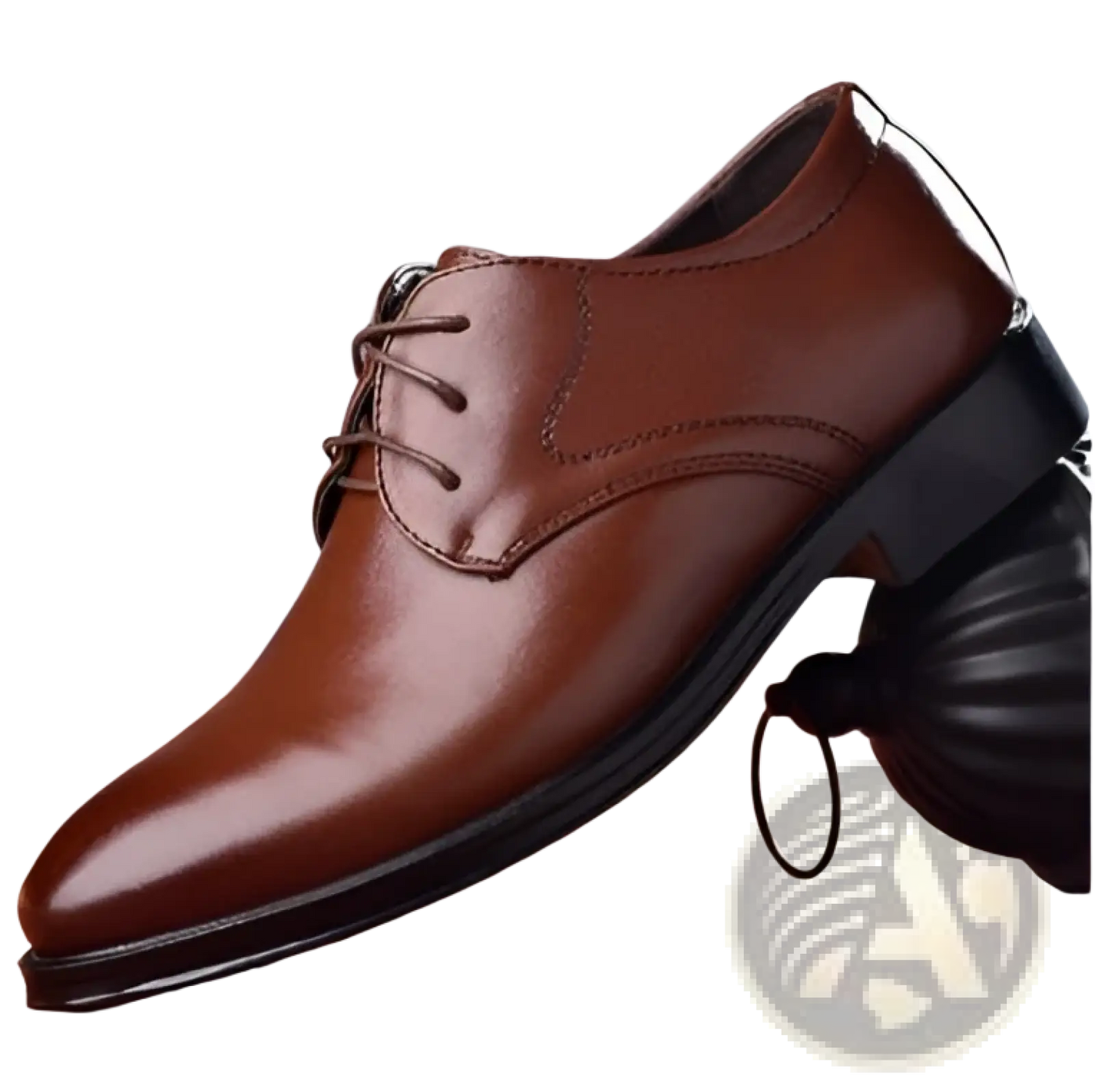 Men's Black Pointed Toe Leather Oxford Dress Shoes