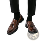 Men's Breathable Tassel Leather Brogue Loafers