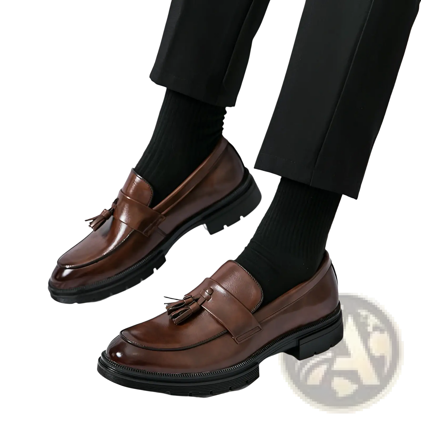Men's Breathable Tassel Leather Brogue Loafers