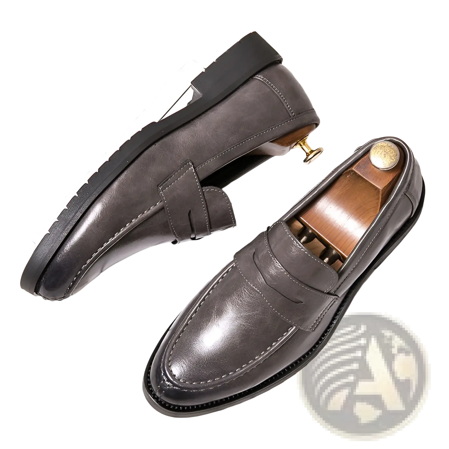 Men's British Style Microfiber Suede and Leather Loafers