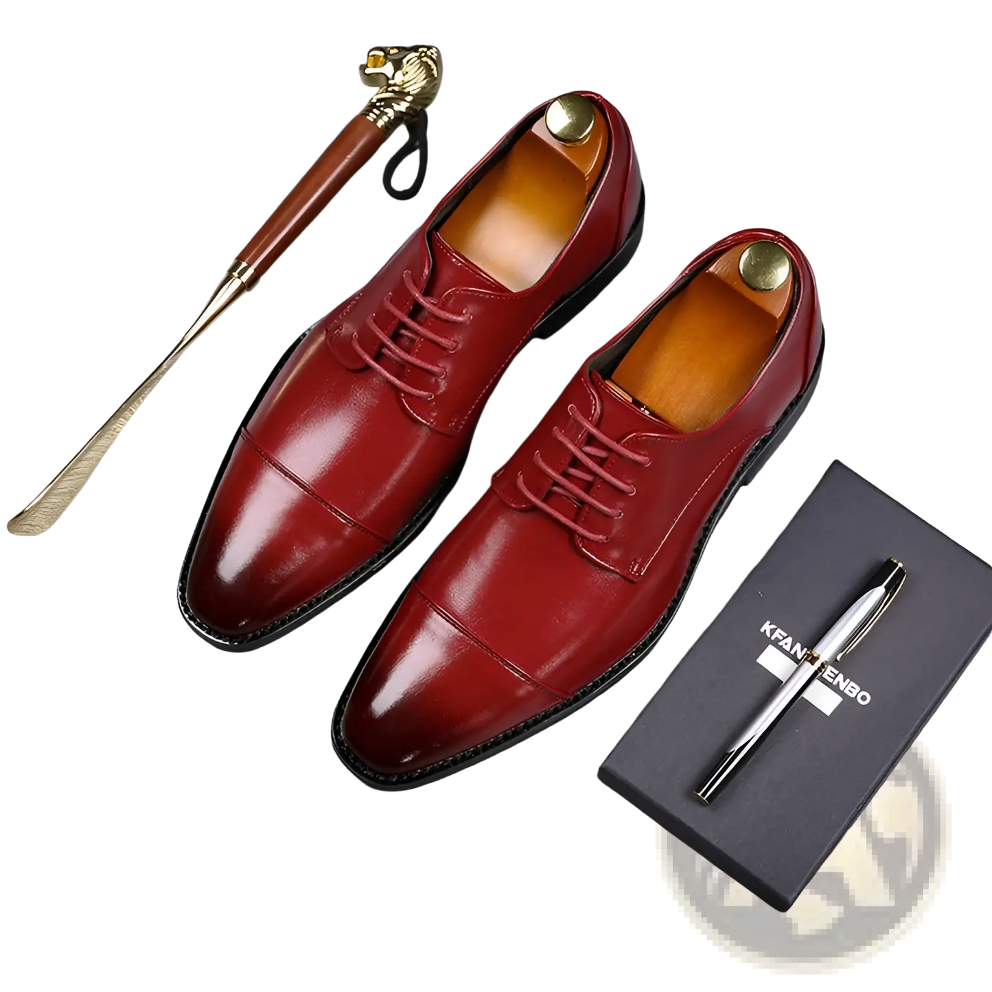 Men's British Style Pointed Toe Faux Leather Business Shoes