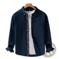 Men's British Style Striped Oxford Cotton Long Sleeve Shirt