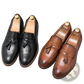 Men's Brogue Tassel Leather Loafers with Rubber Sole