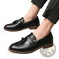 Men's Brogue Tassel Leather Loafers with Rubber Sole