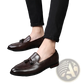 Men's Brown Leather Tassel Loafers Polished Shoes