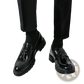 Men's Brown Leather Tassel Loafers with White Sole