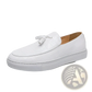 Men's Brown Leather Tassel Loafers with White Sole