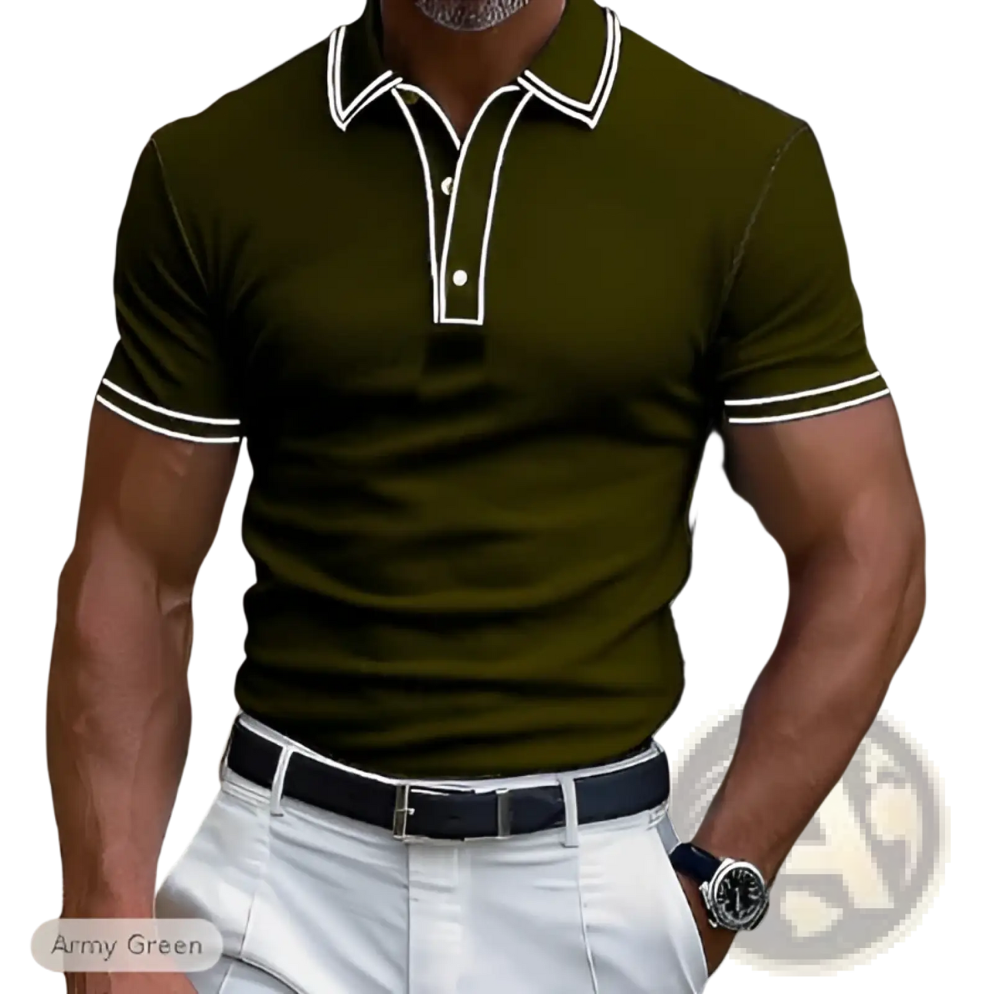 Men's Business Casual Modal Polo Shirt with Contrast Trim