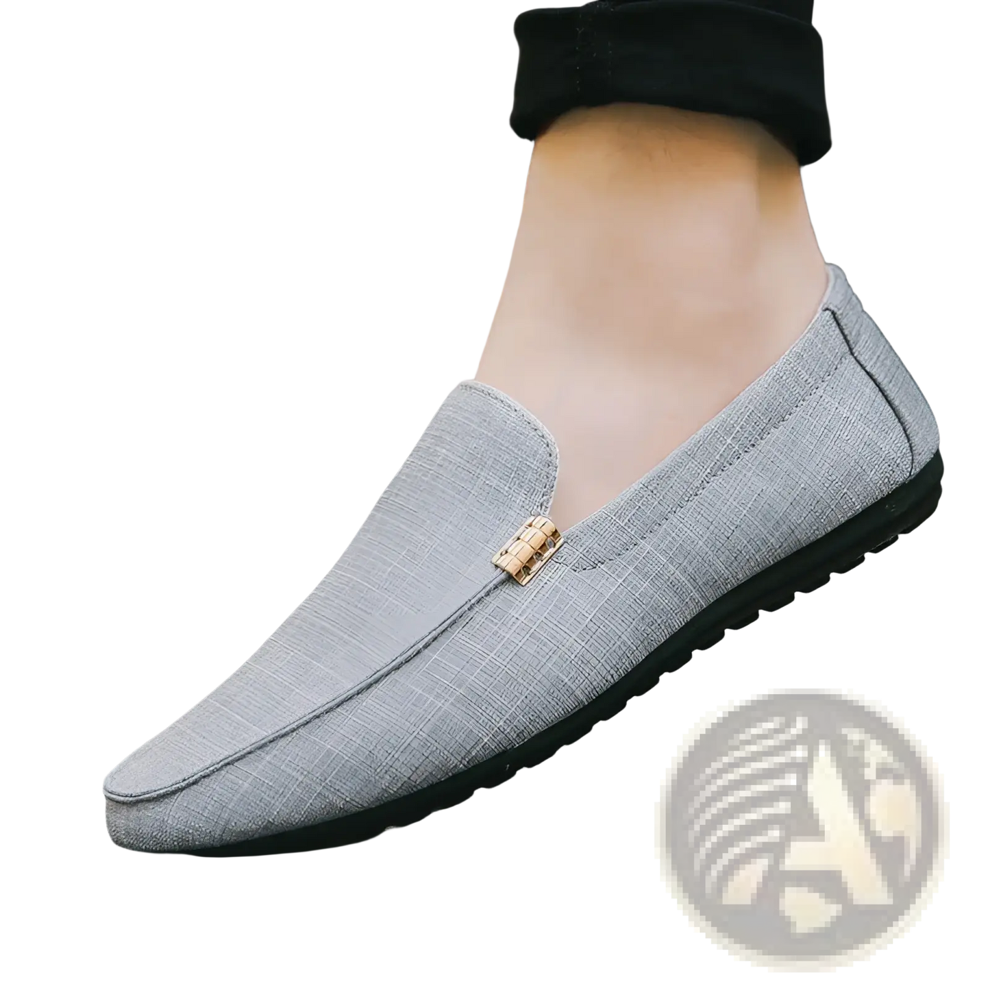 Men's Canvas Slip on Loafers with Buckle Detail