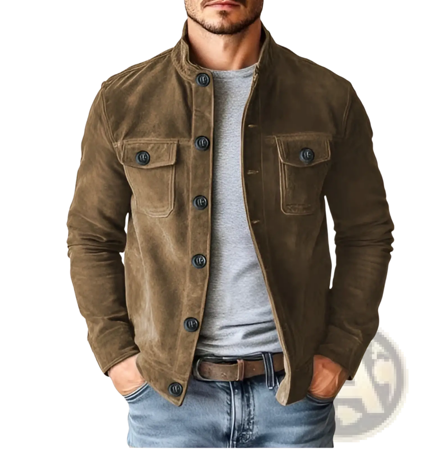 Men's Casual Faux Suede Slim Fit Motorcycle Jacket