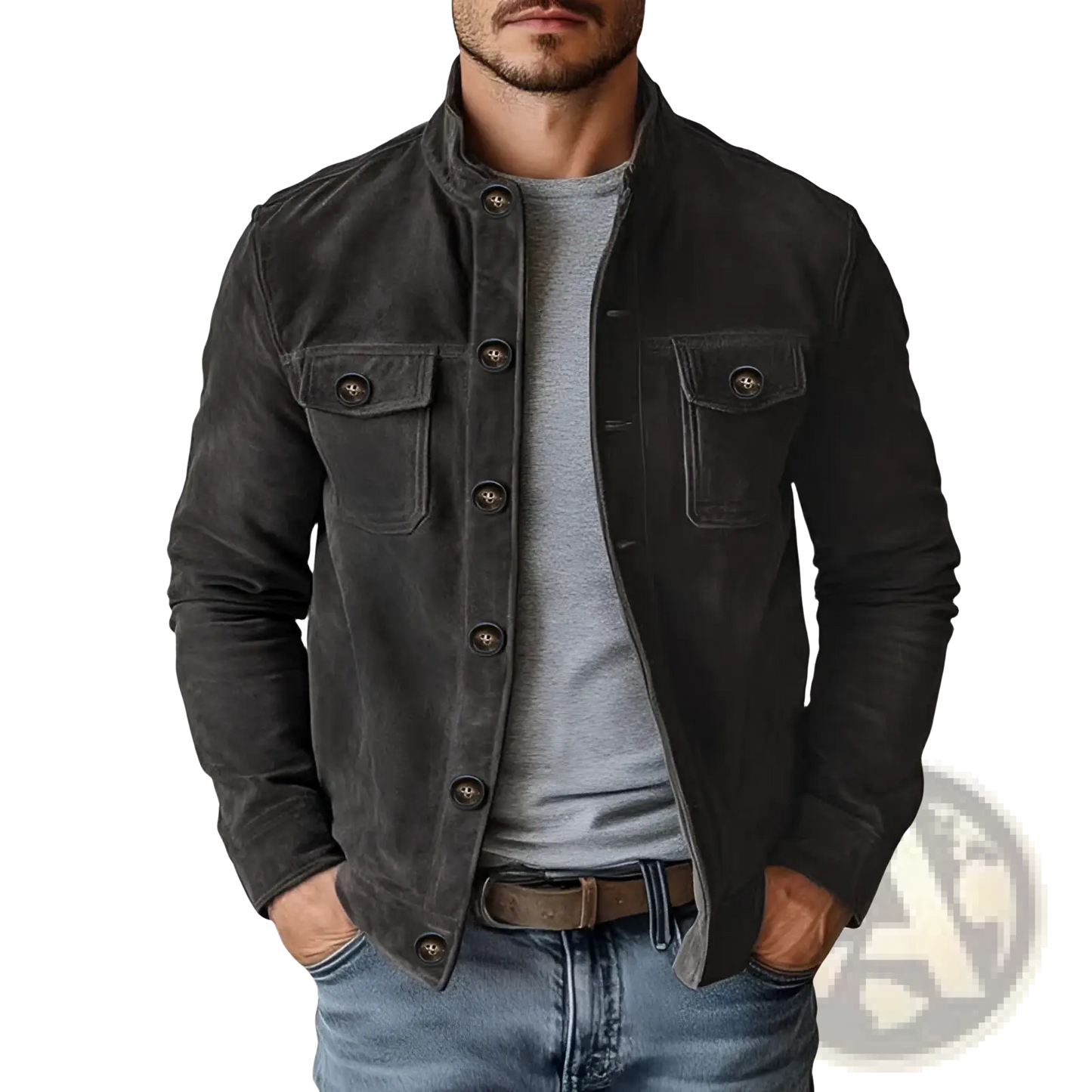 Men's Casual Faux Suede Slim Fit Motorcycle Jacket