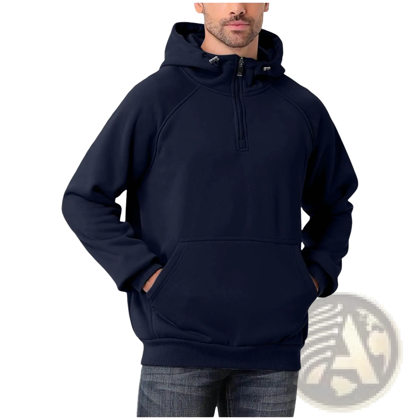 Men's Casual Multi Color Half Zip Pullover Hoodie