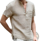 Men's Casual Short Sleeve Linen Blend Summer Shirt