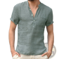 Men's Casual Short Sleeve Linen Blend Summer Shirt
