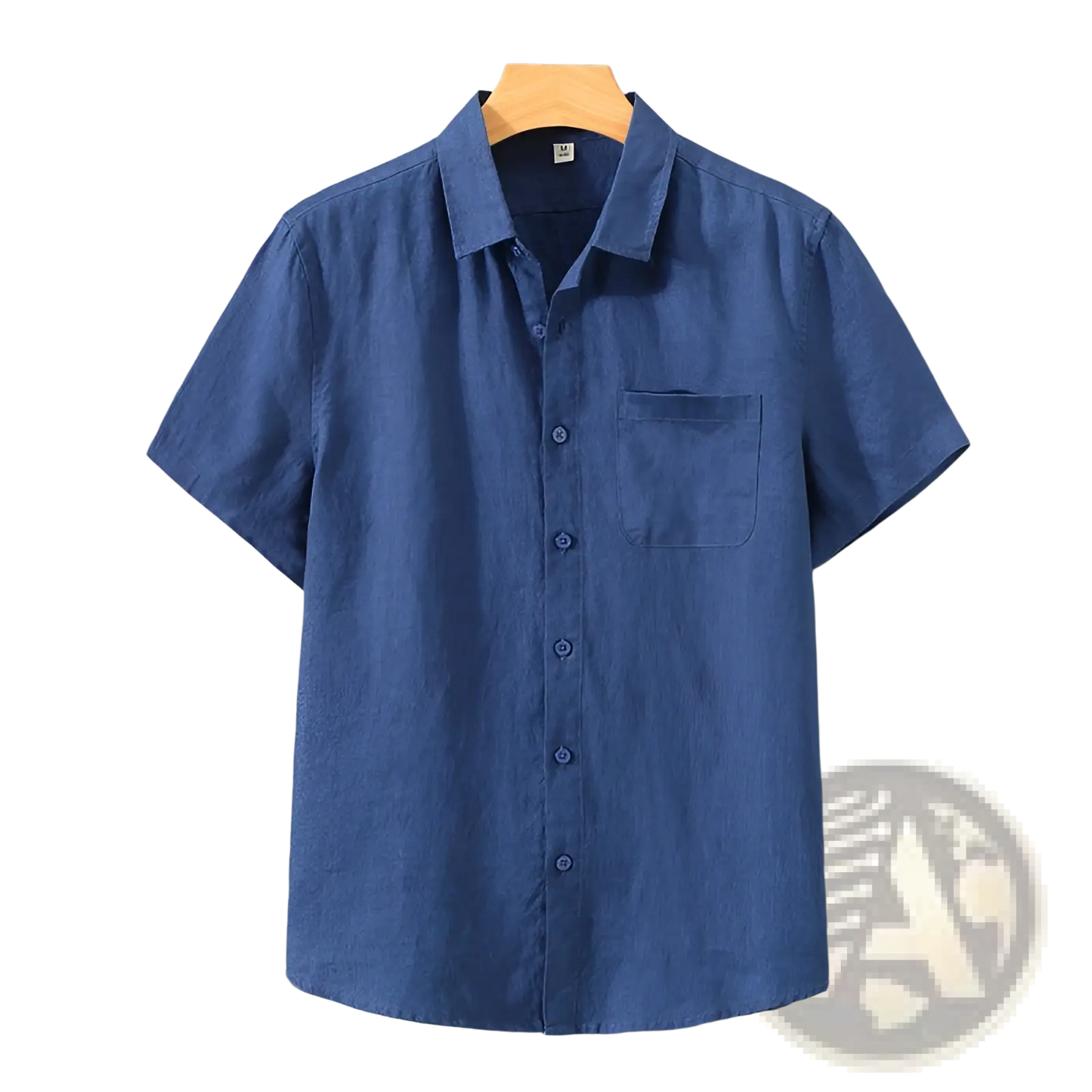 Men's Casual Short Sleeve Pure Linen Button Down Shirt