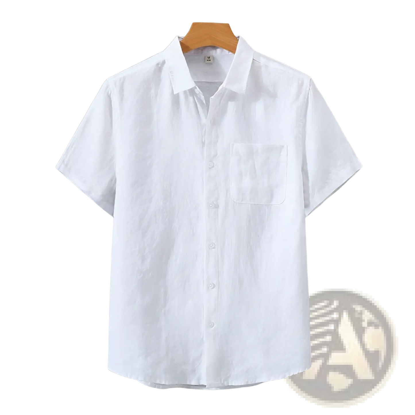 Men's Casual Short Sleeve Pure Linen Button Down Shirt