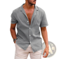 Men's Casual Textured Short Sleeve Button Down Shirt
