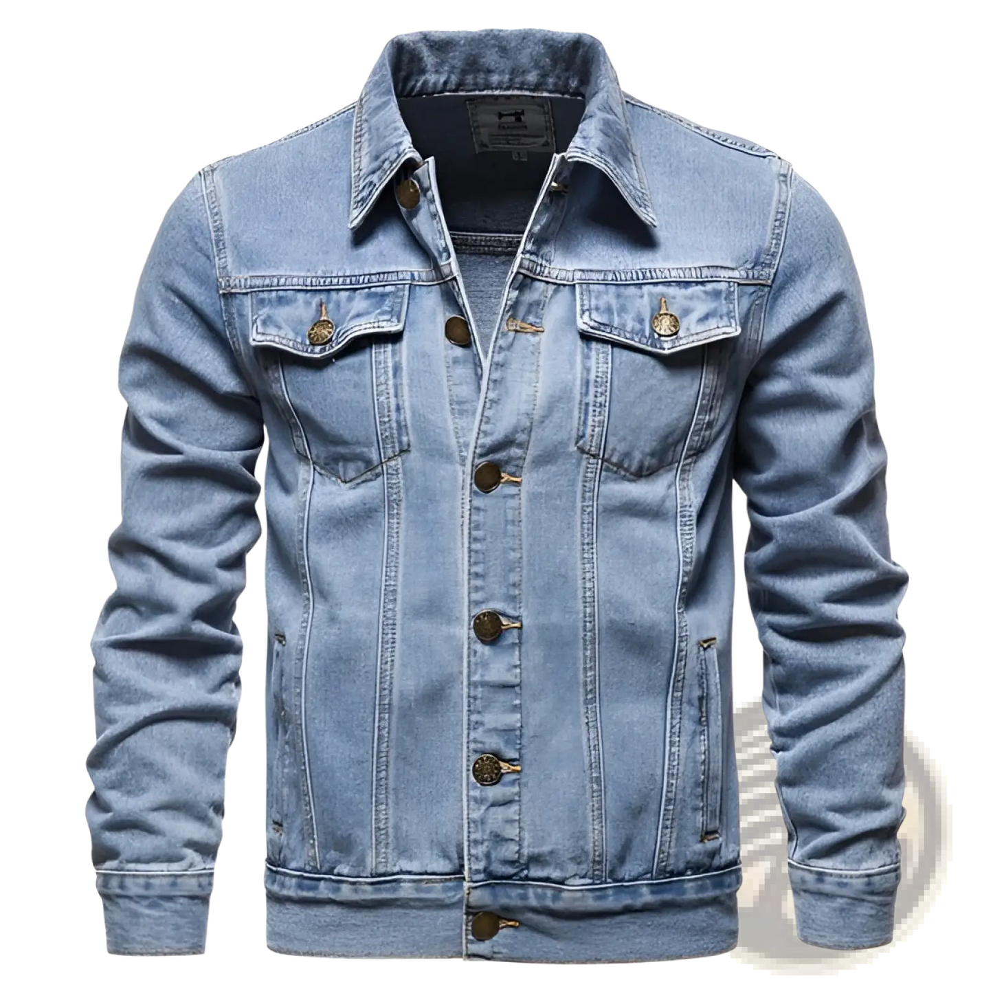 Men's Classic Dark Blue Denim Button Up Jacket