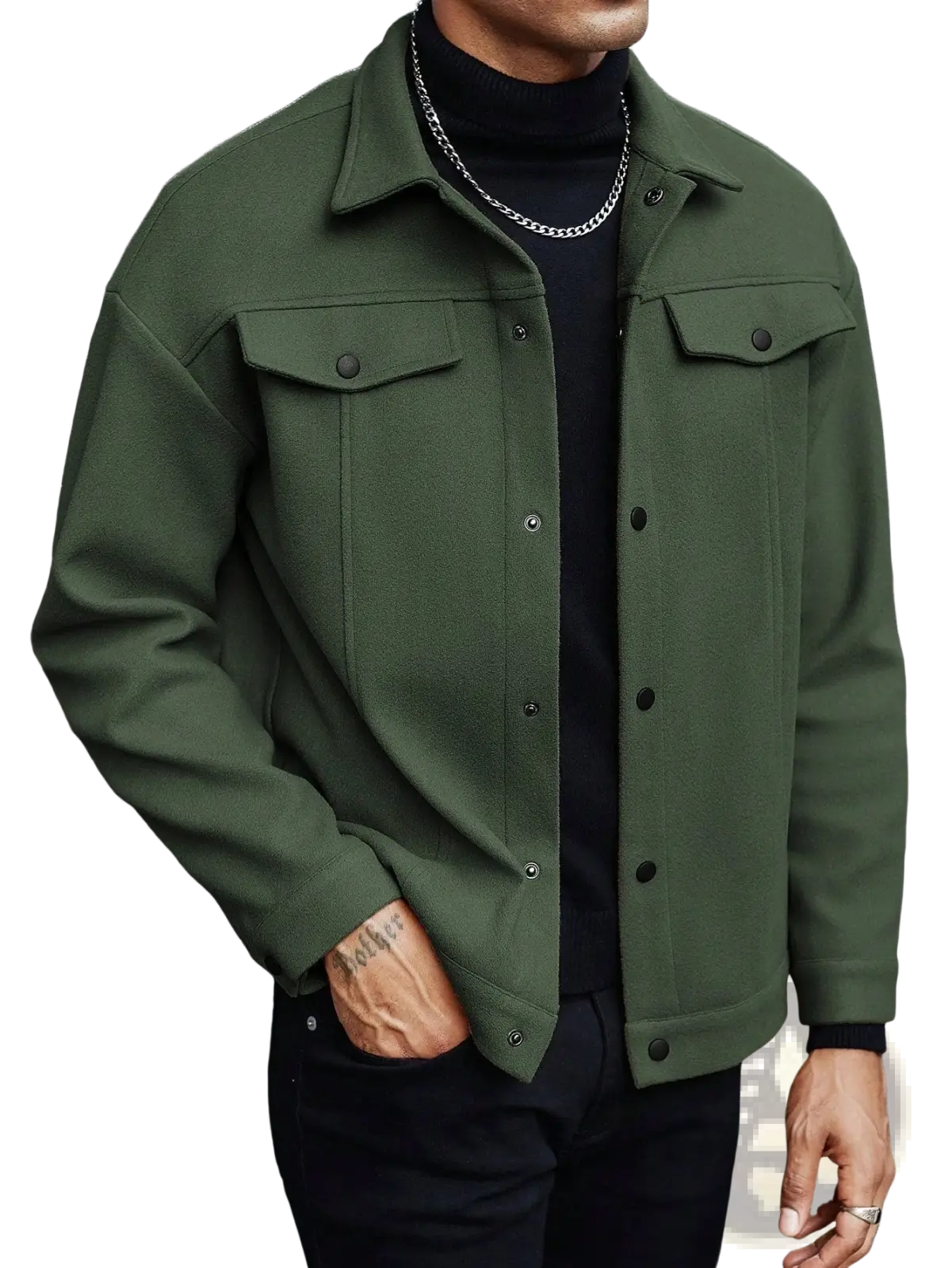 Men's Classic Slim Fit Wool Blend Lapel Jacket