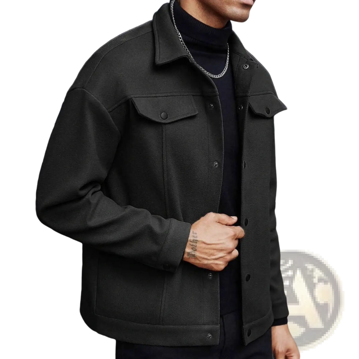 Men's Classic Slim Fit Wool Blend Lapel Jacket
