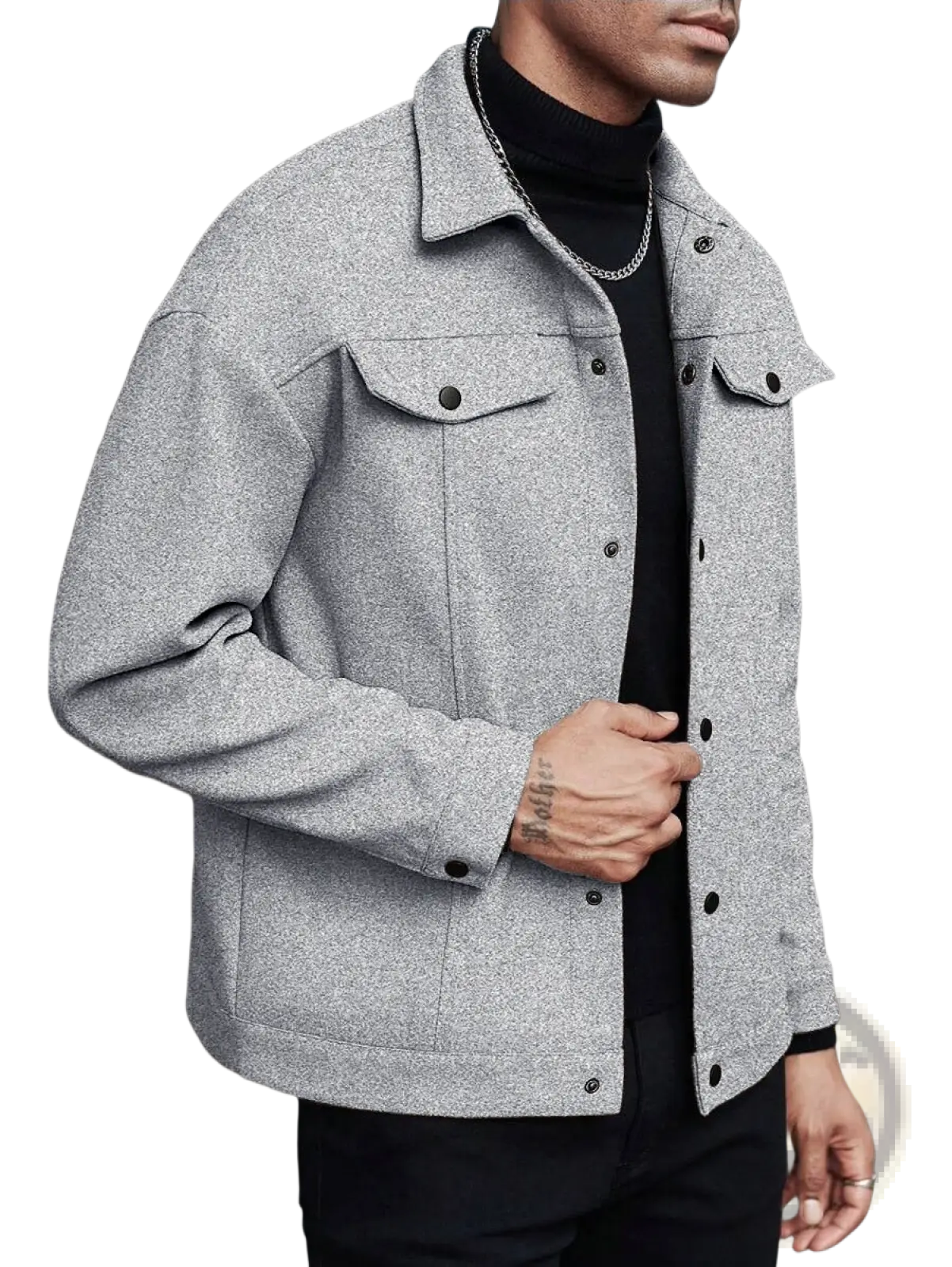 Men's Classic Slim Fit Wool Blend Lapel Jacket