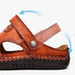 Men's Brown Woven Leather Closed Toe Beach Sandals