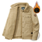 Men's Corduroy Fleece Lined Quilted Patch Jacket