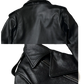Men's Cowhide Leather Motorcycle Biker Jacket with Lapels