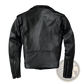 Men's Cowhide Leather Motorcycle Biker Jacket with Lapels