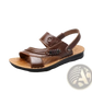 Men's Cowhide Leather Sandals with Buckle Accents