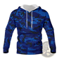 Men's Digital Camouflage Contrast Lining Pullover Hoodie