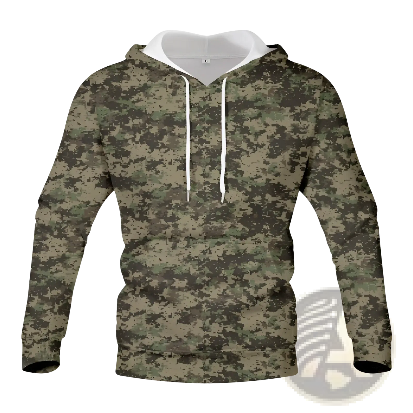 Men's Digital Camouflage Contrast Lining Pullover Hoodie