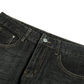Men's Distressed Flare Leg Dark Wash Denim Jeans
