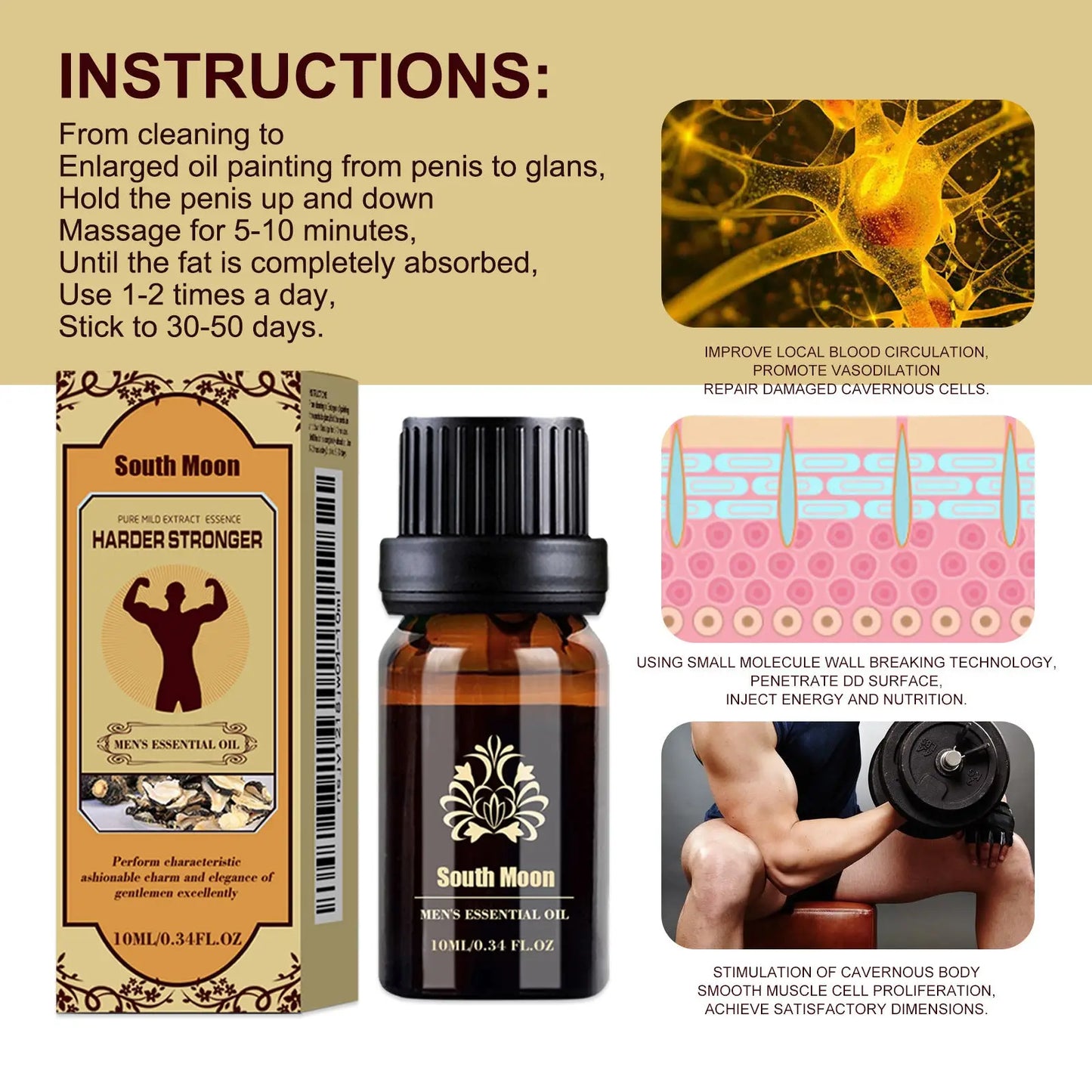 Men's Essential Oil Jojoba Massage Vitality 10ml