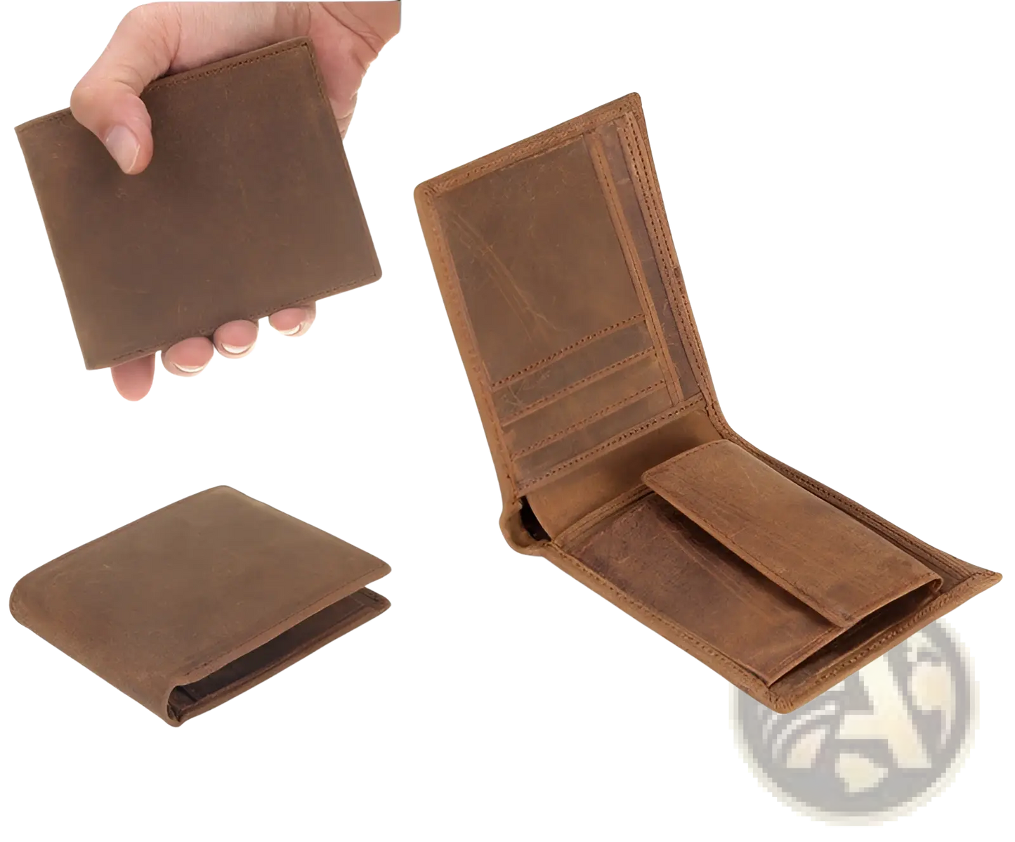 Men's First Layer Cowhide Leather Bifold Wallet