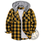 Men's Fleece Lined Plaid Flannel Hooded Shirt