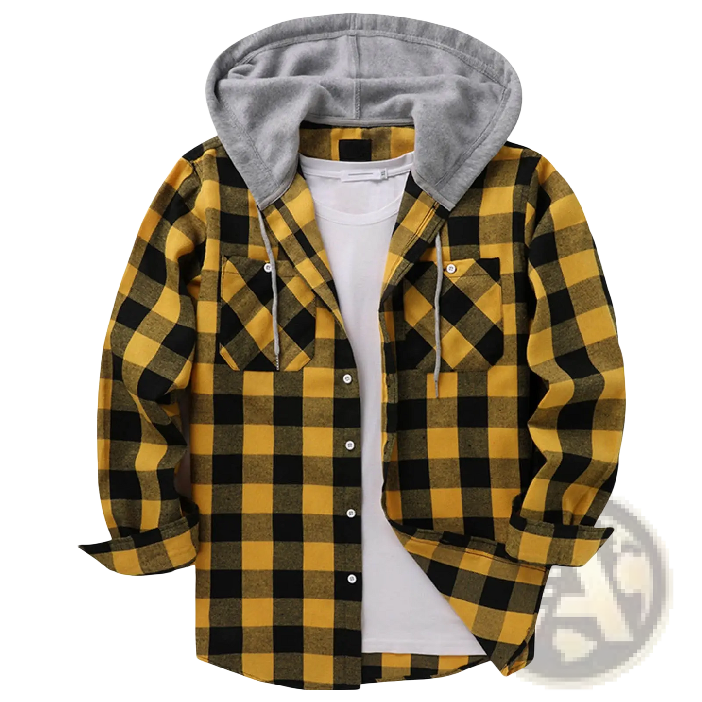Men's Fleece Lined Plaid Flannel Hooded Shirt