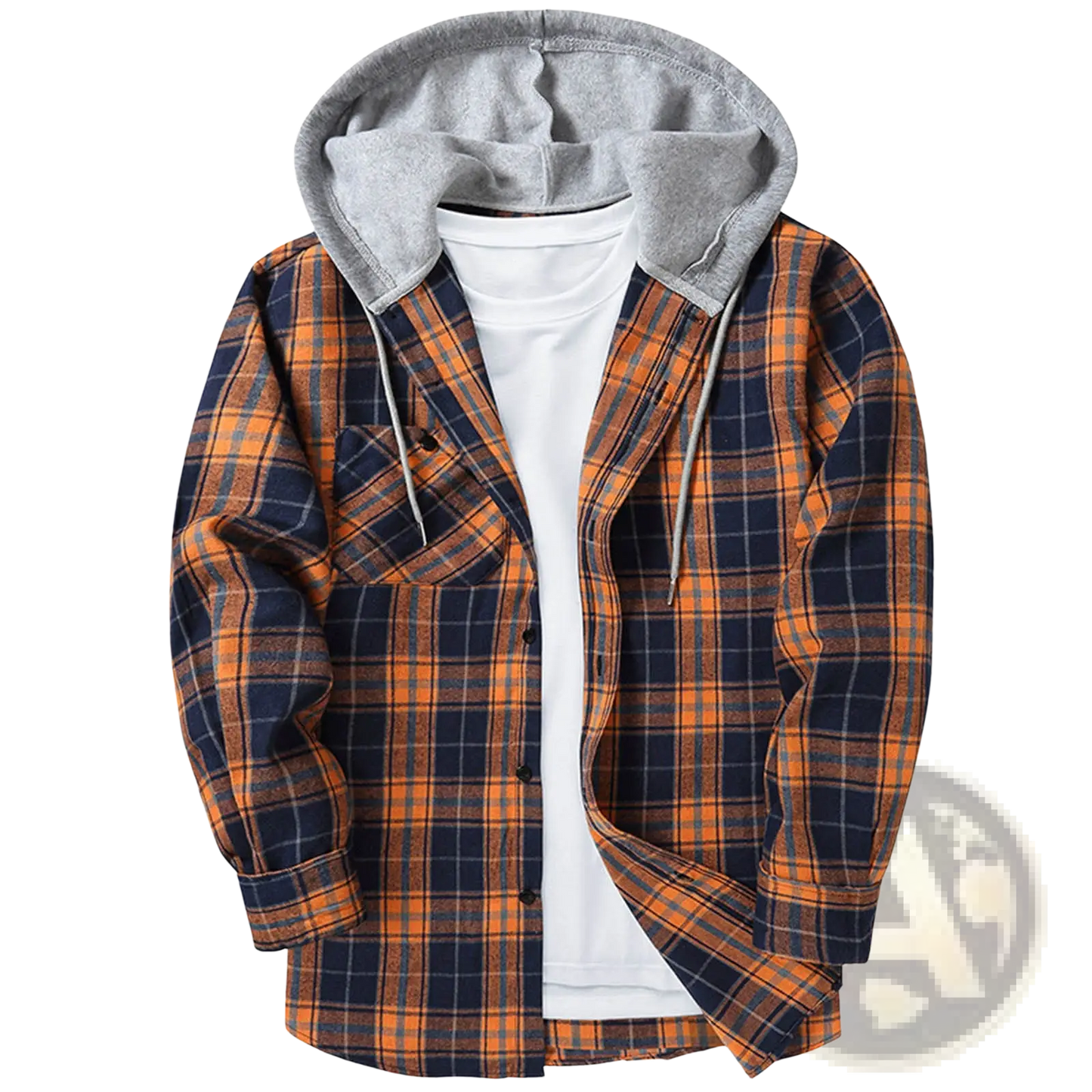 Men's Fleece Lined Plaid Flannel Hooded Shirt