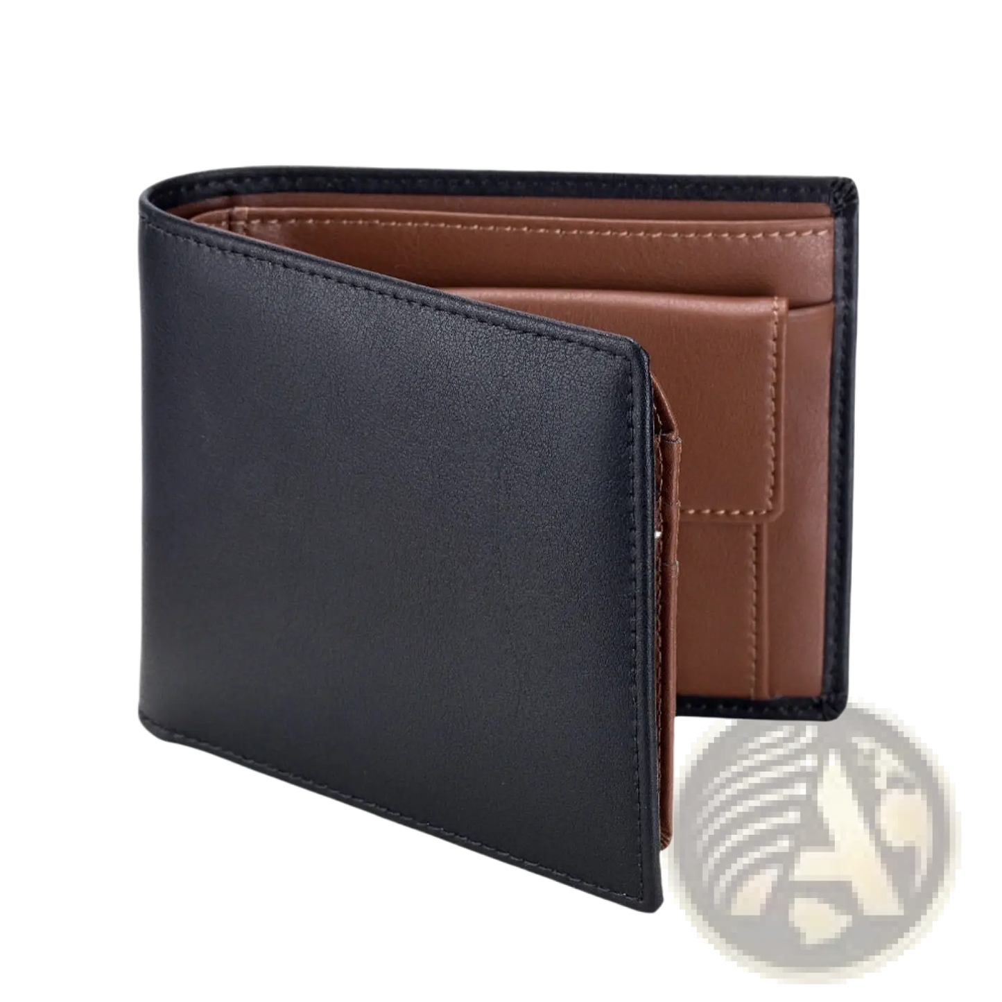 Men's Genuine Leather Bifold Wallet with Coin Pocket