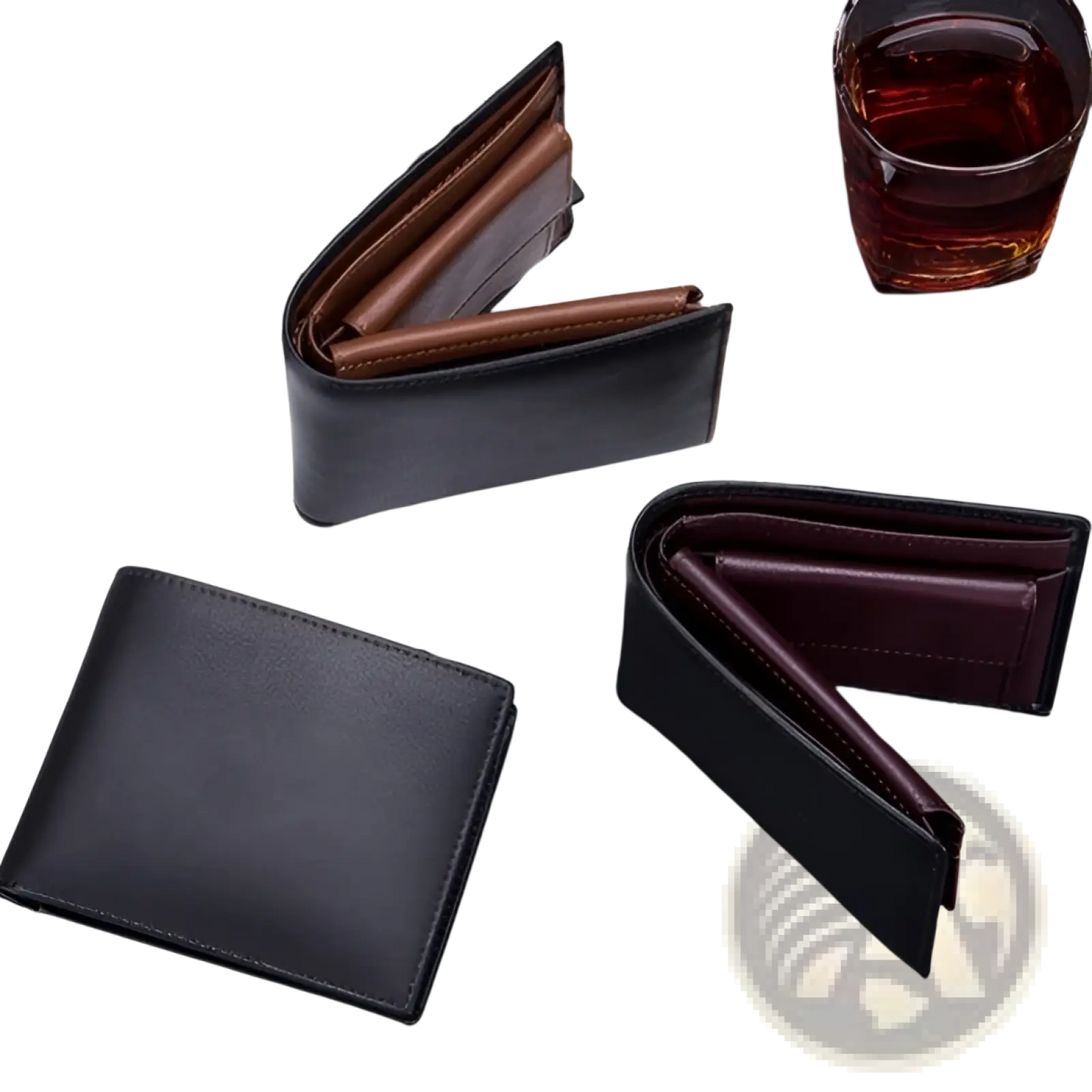Men's Genuine Leather Bifold Wallet with Coin Pocket