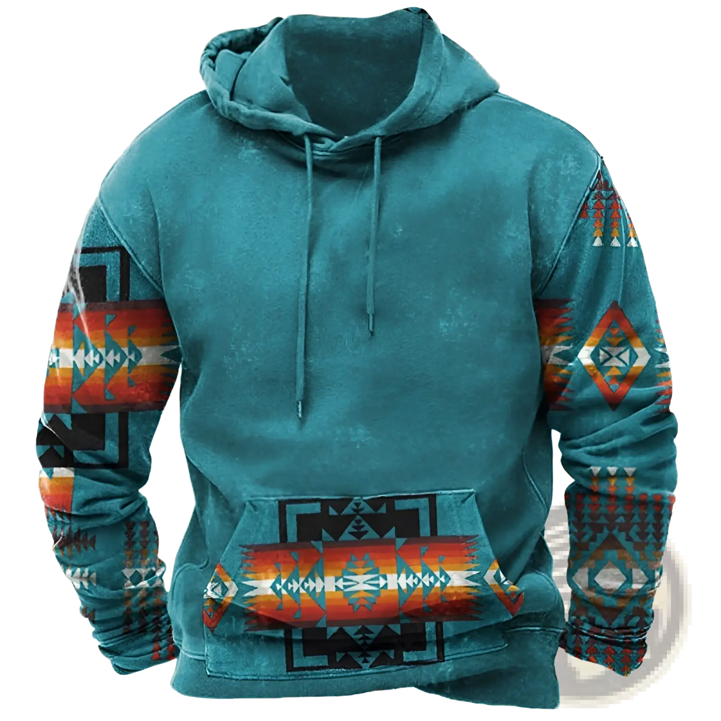 Men's Geometric Tribal Print Streetwear Pullover Hoodie