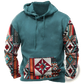 Men's Geometric Tribal Print Streetwear Pullover Hoodie