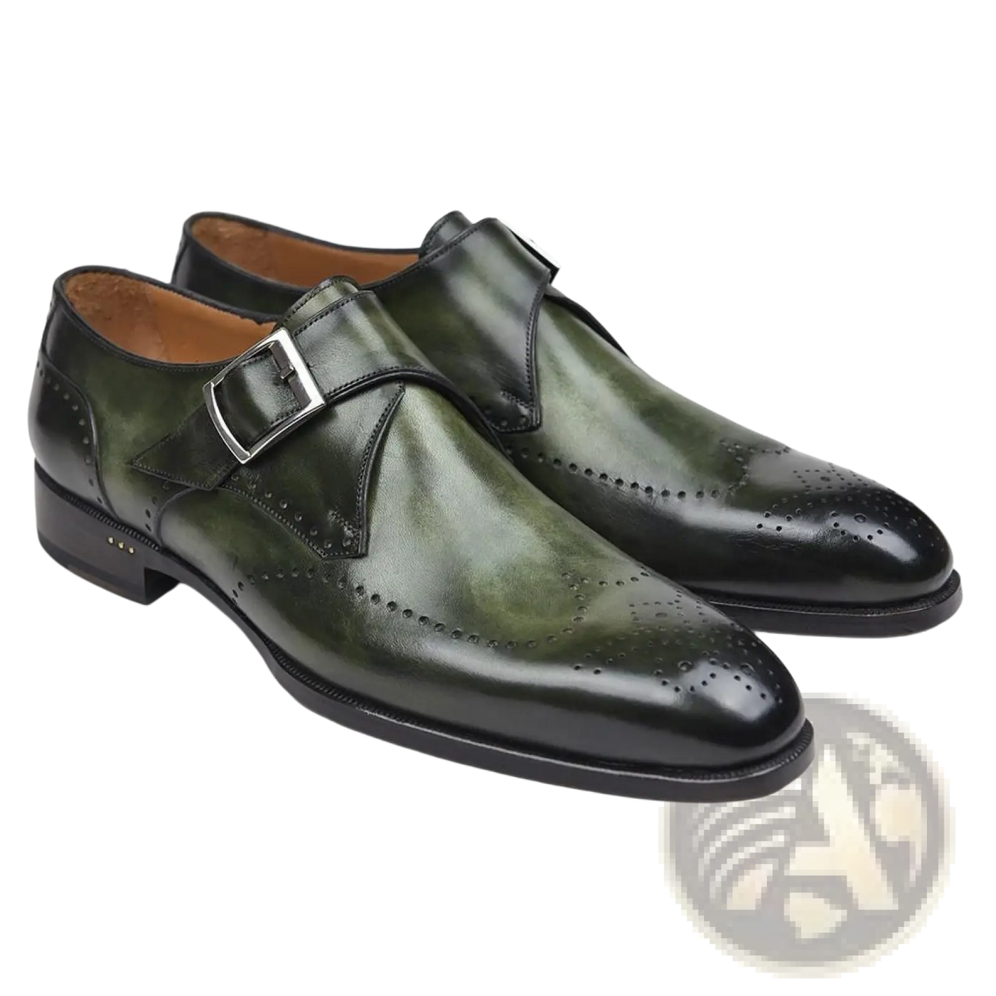 Men's Gradient Pointed Toe Horsebit Leather Formal Shoes